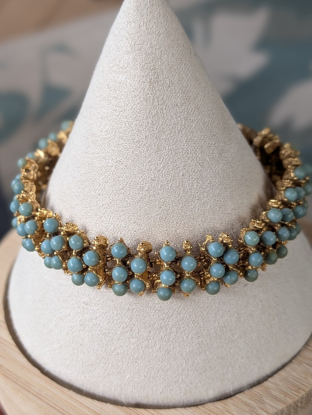 Vintage ART by Arthur Pepper / Mode-Art Blue Gold Bracelet